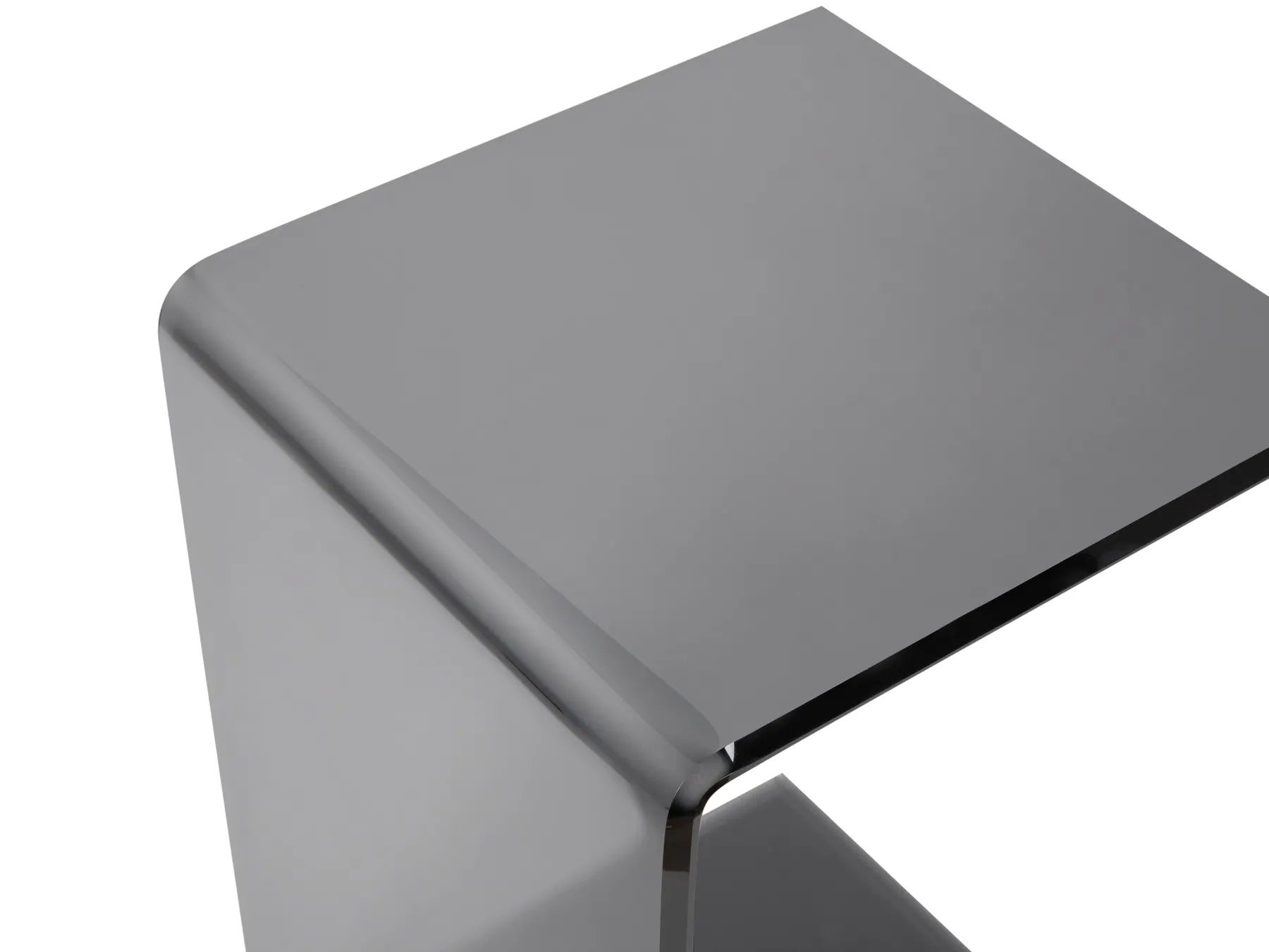 Side Table LOURDES Tempered Glass Black