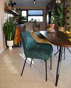 Set of 2 Dining Chairs LOVERNA Corduroy Dark Green