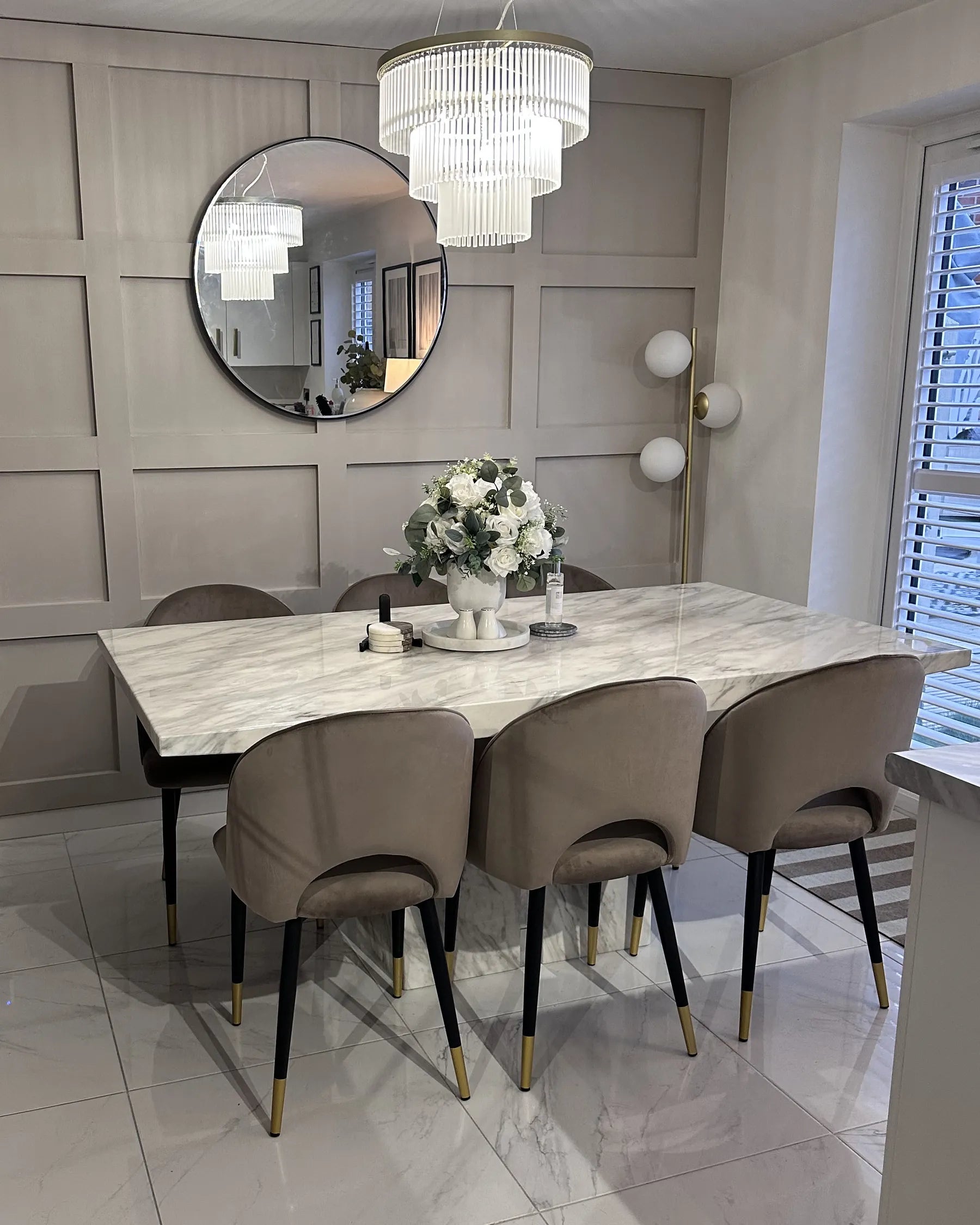 Set of 2 Dining Chairs MAGALIA Velvet Taupe