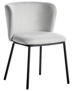 Set of 2 Dining Chairs MINA Fabric Light Grey