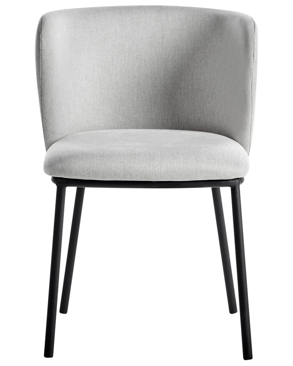 Set of 2 Dining Chairs MINA Fabric Light Grey