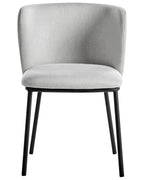 Set of 2 Dining Chairs MINA Fabric Light Grey