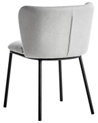 Set of 2 Dining Chairs MINA Fabric Light Grey