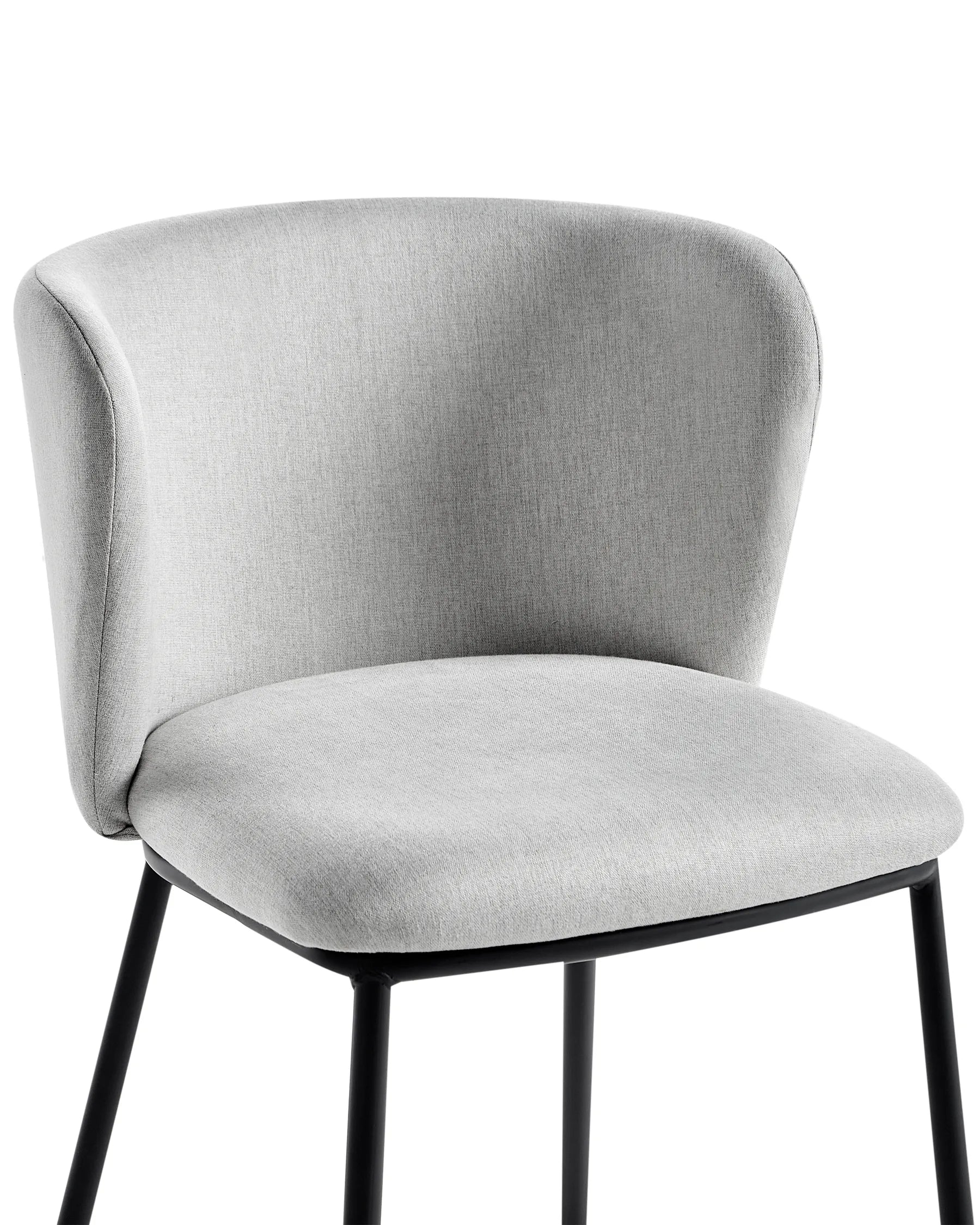 Set of 2 Dining Chairs MINA Fabric Light Grey