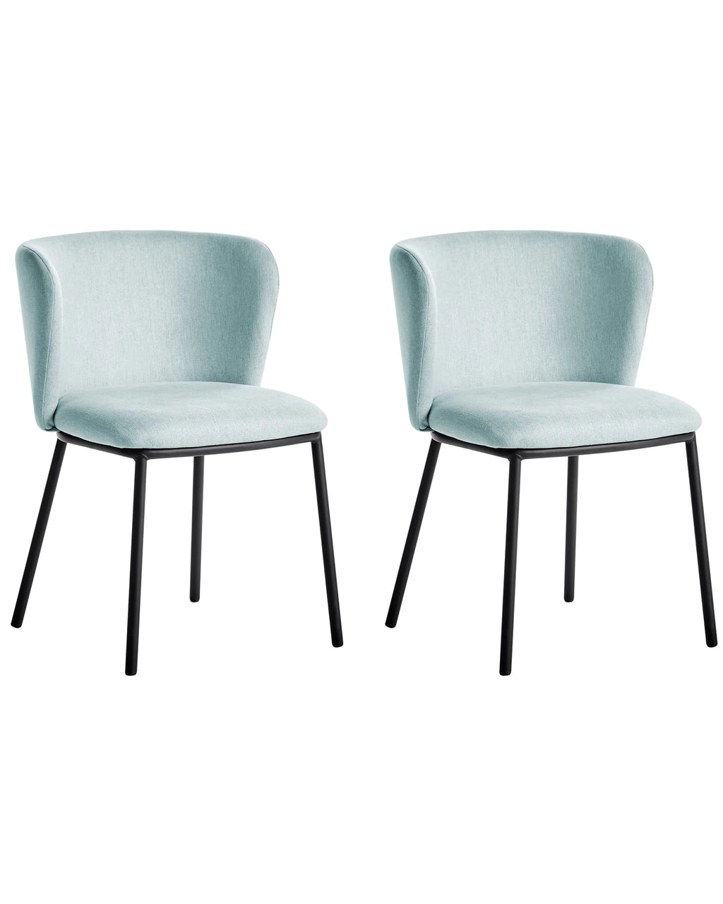 Set of 2 Dining Chairs MINA Fabric Light Blue