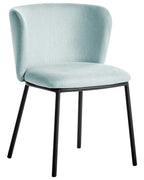 Set of 2 Dining Chairs MINA Fabric Light Blue