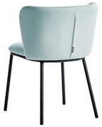 Set of 2 Dining Chairs MINA Fabric Light Blue