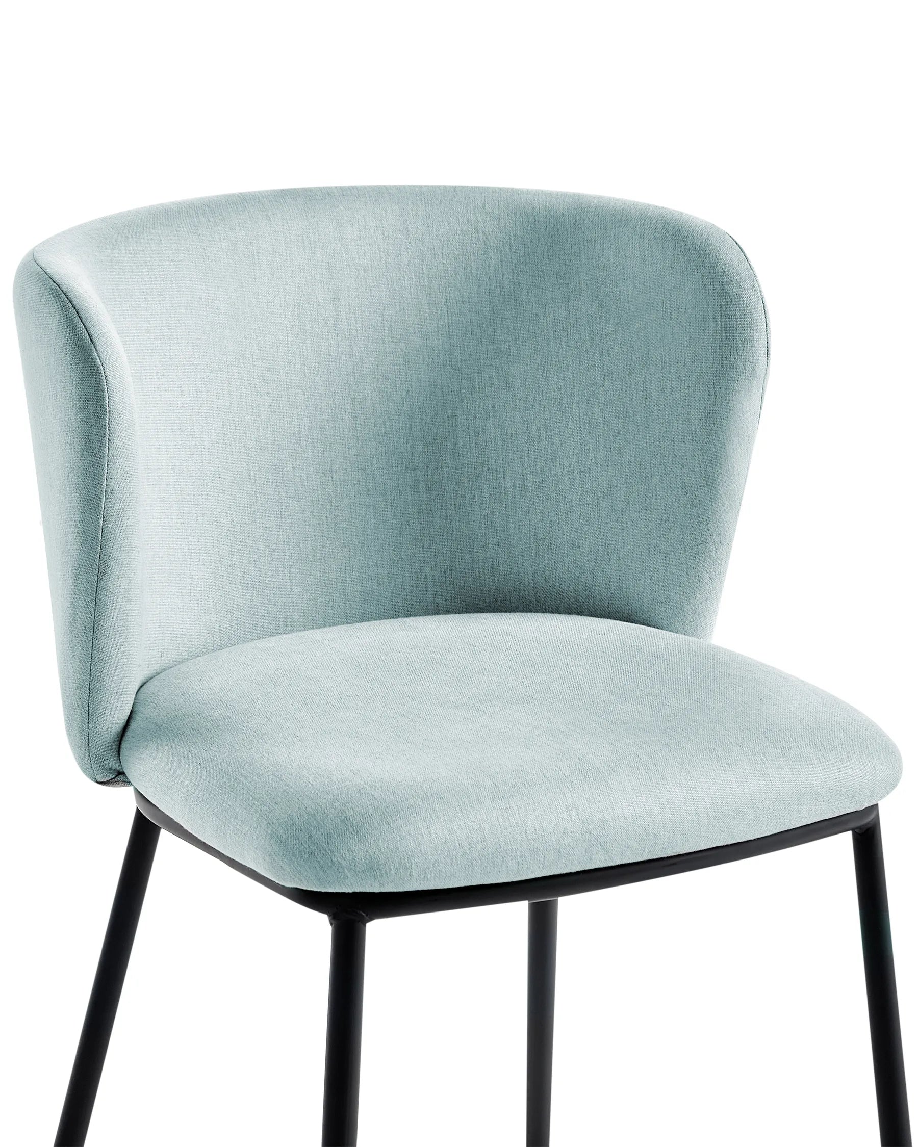 Set of 2 Dining Chairs MINA Fabric Light Blue