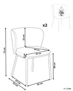 Set of 2 Dining Chairs MINA Fabric Light Blue