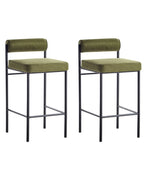 Set of 2 Bar Chairs AMAYA Green