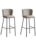 Set of 2 Bar Chairs MINA Taupe