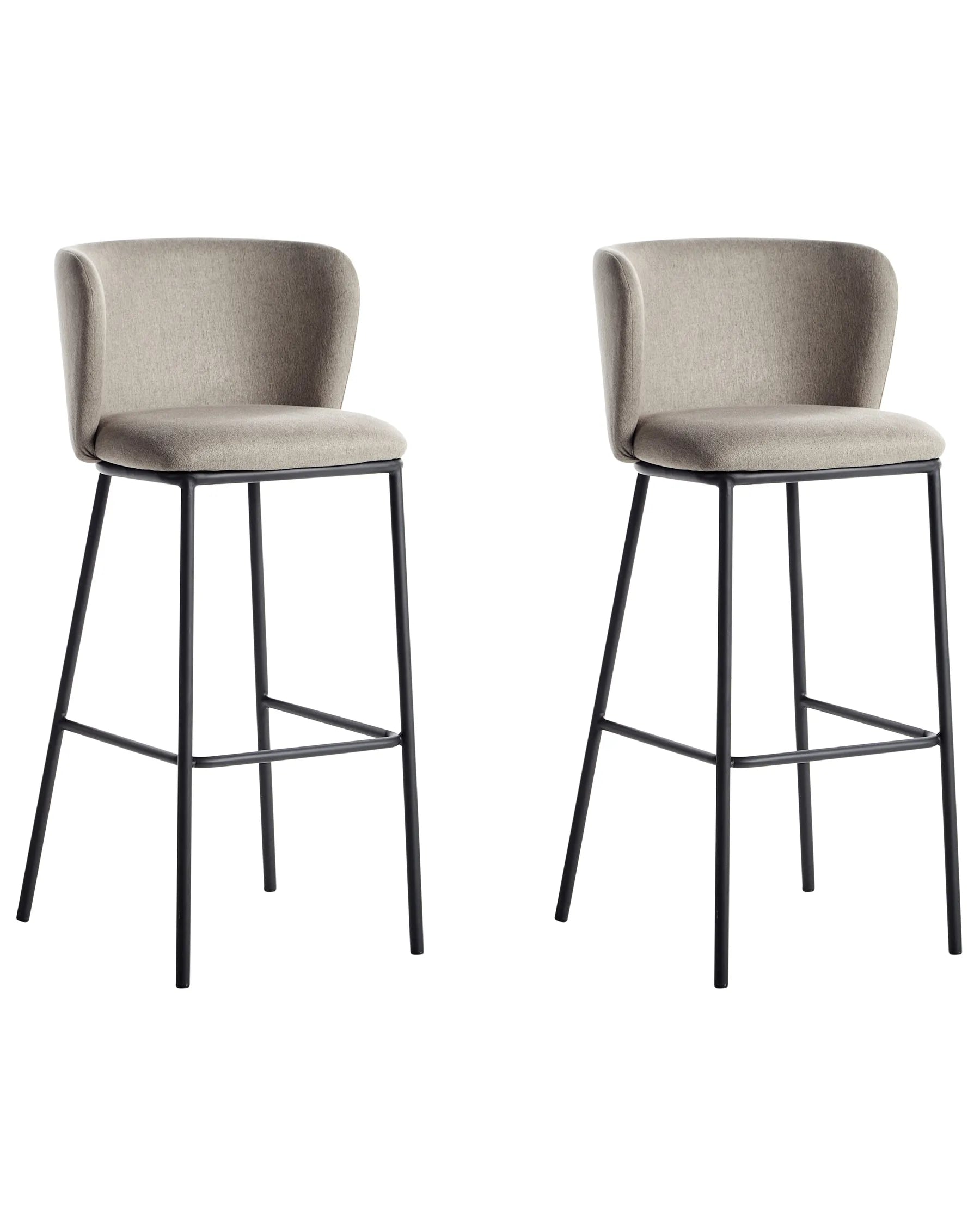 Set of 2 Bar Chairs MINA Taupe
