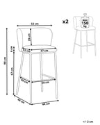 Set of 2 Bar Chairs MINA Taupe