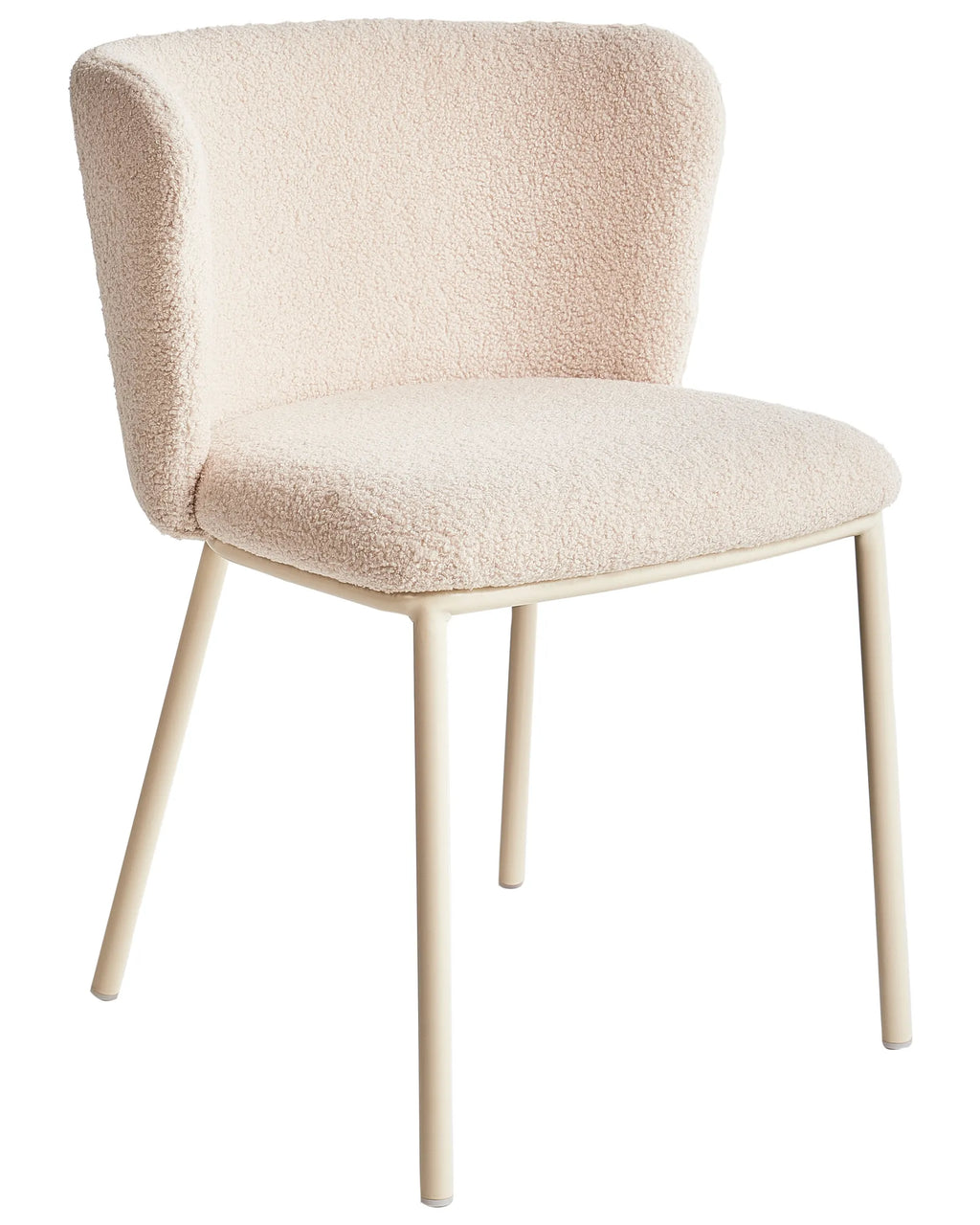 Set of 2 Dining Chairs MINA II Boucle Light Beige