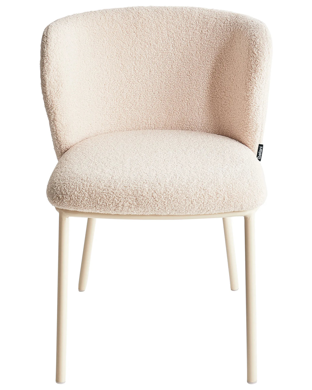 Set of 2 Dining Chairs MINA II Boucle Light Beige