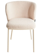 Set of 2 Dining Chairs MINA II Boucle Light Beige