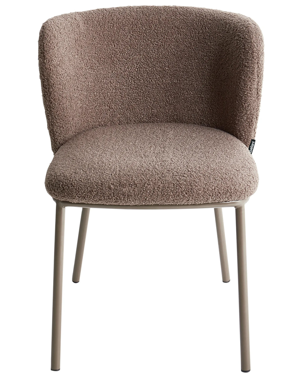 Set of 2 Dining Chairs MINA II Boucle Light Brown