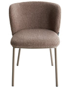 Set of 2 Dining Chairs MINA II Boucle Light Brown