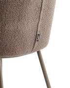 Set of 2 Dining Chairs MINA II Boucle Light Brown