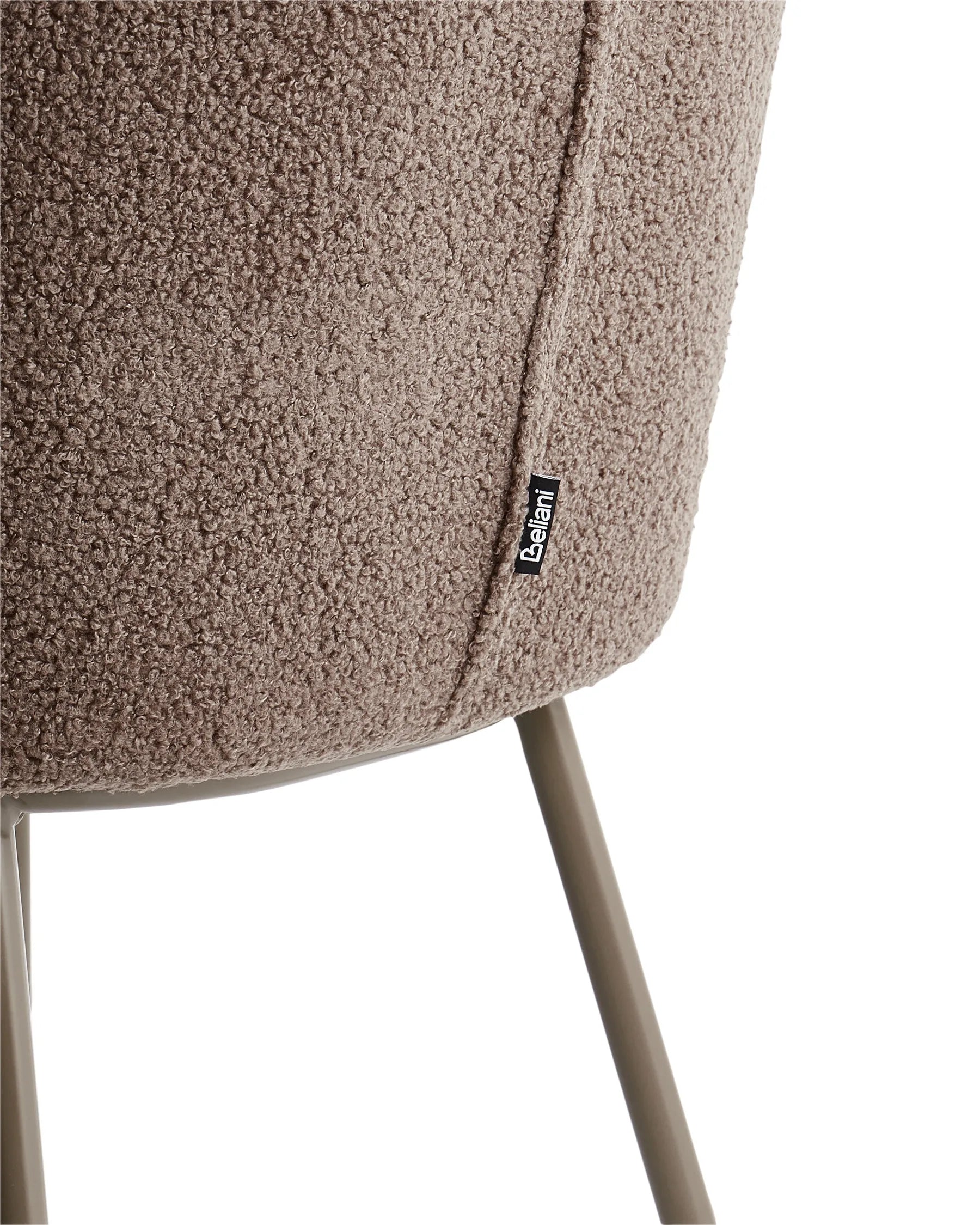 Set of 2 Dining Chairs MINA II Boucle Light Brown