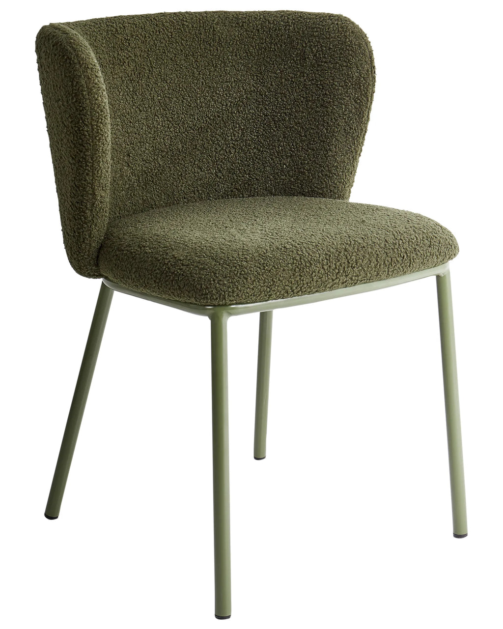 Set of 2 Dining Chairs MINA II Boucle Dark Green