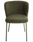 Set of 2 Dining Chairs MINA II Boucle Dark Green