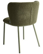 Set of 2 Dining Chairs MINA II Boucle Dark Green
