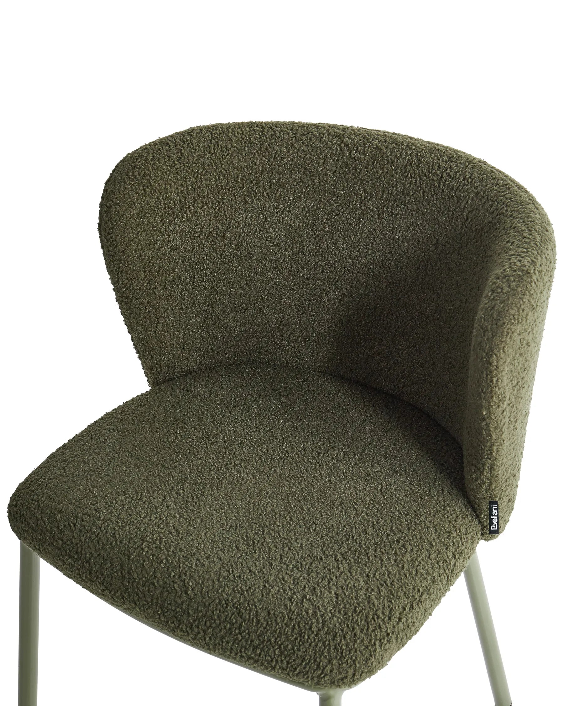 Set of 2 Dining Chairs MINA II Boucle Dark Green