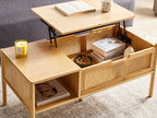 Coffee Table SURREY Bamboo Natural with Storage