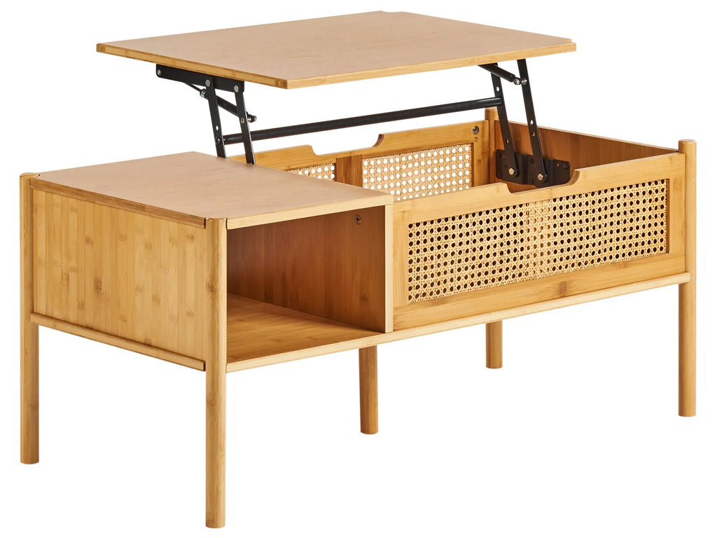 Coffee Table SURREY Bamboo Natural with Storage