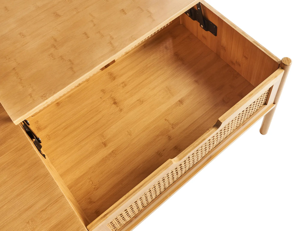 Coffee Table SURREY Bamboo Natural with Storage