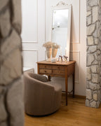 Swivel Armchair DAVIK Boucle Taupe