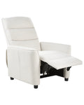 Recliner Chair SANDE with Footrest Fabric Off-White