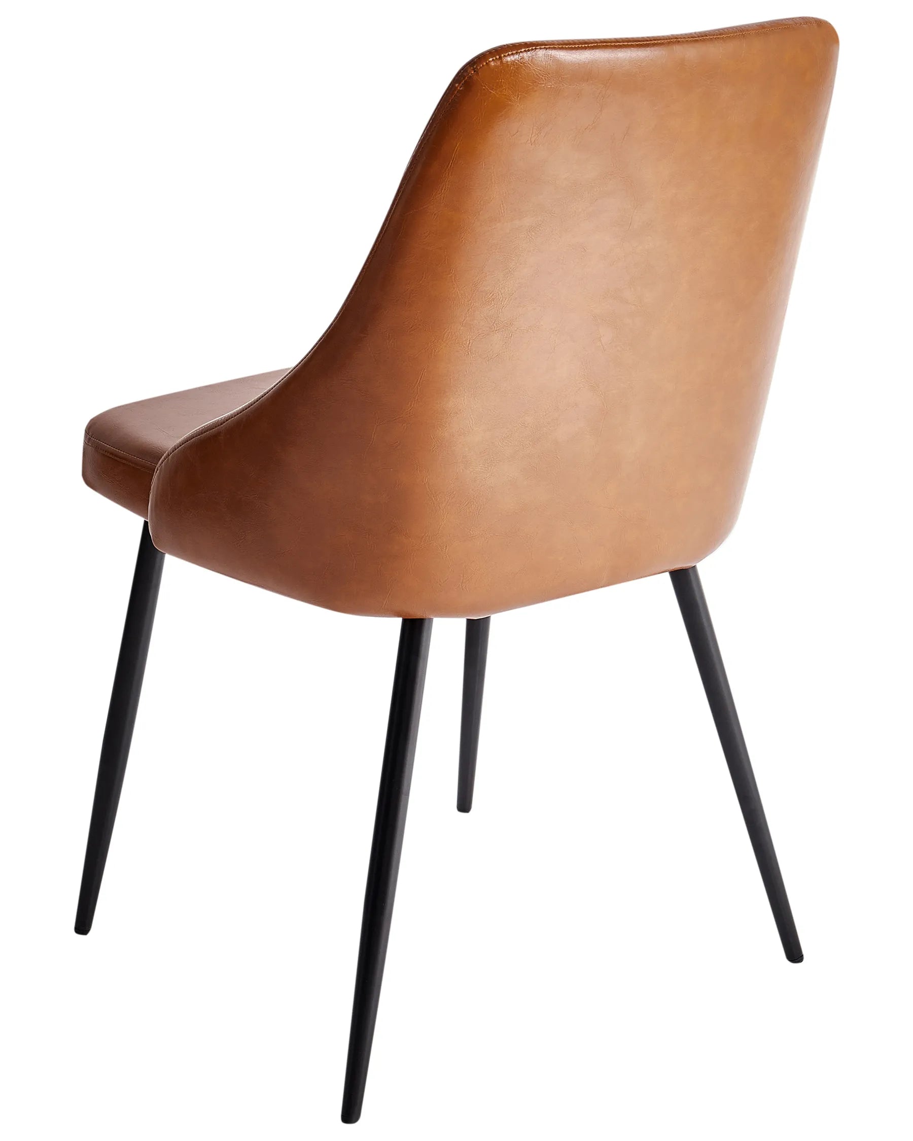 Set of 2 Dining Chairs VALERIE Faux Leather Golden Brown