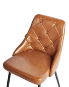 Set of 2 Dining Chairs VALERIE Faux Leather Golden Brown