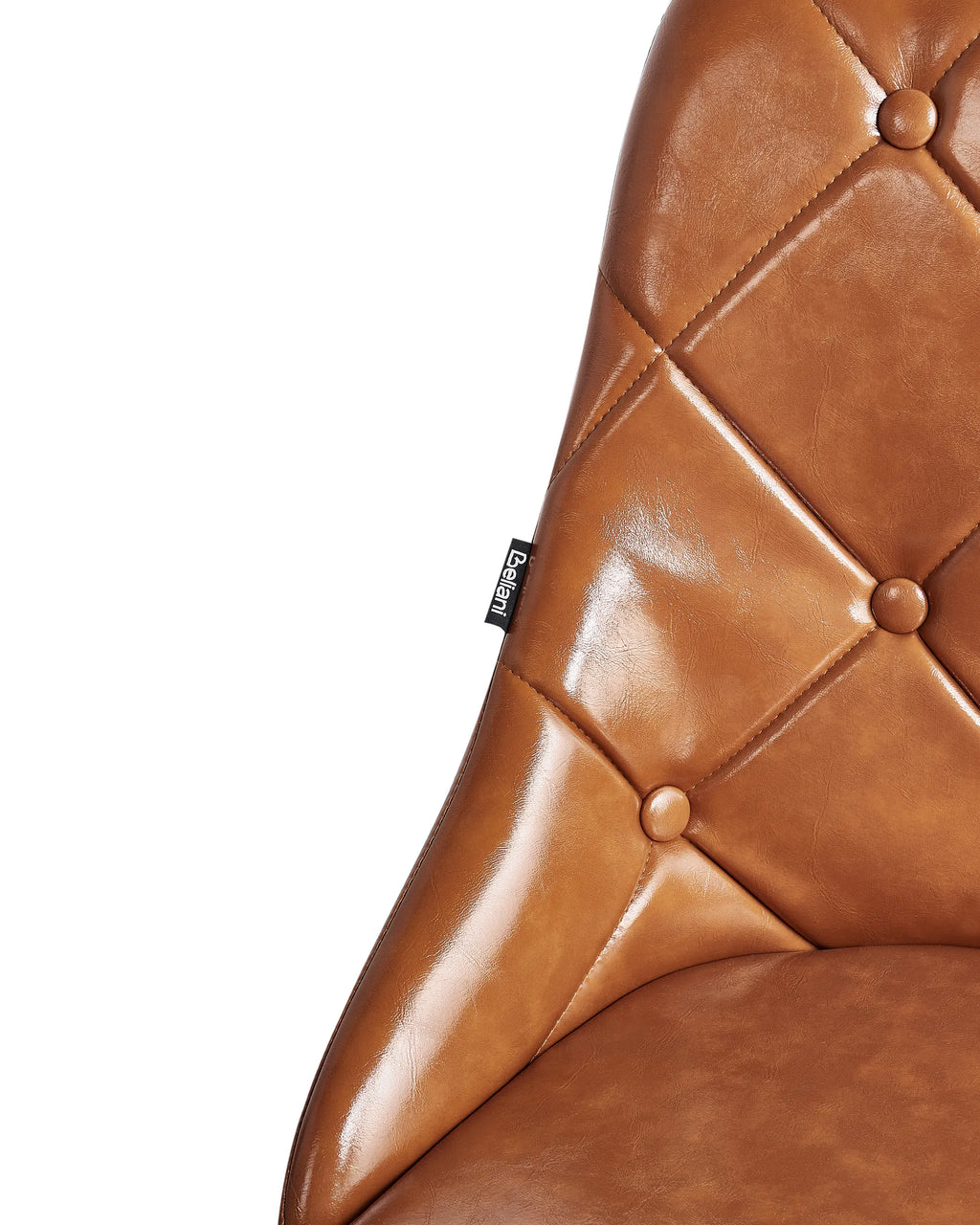Set of 2 Dining Chairs VALERIE Faux Leather Golden Brown