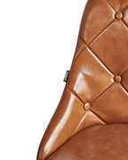 Set of 2 Dining Chairs VALERIE Faux Leather Golden Brown