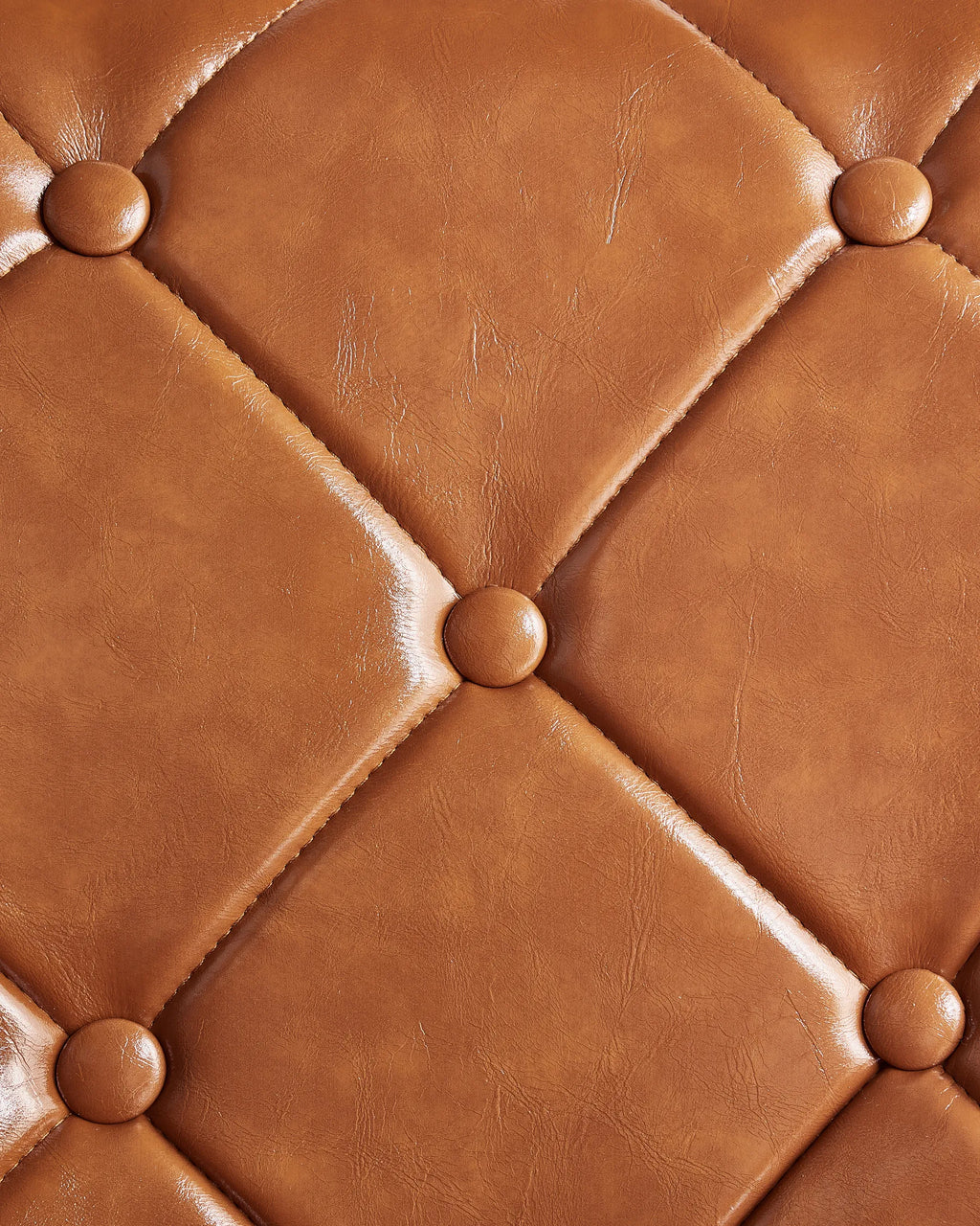 Set of 2 Dining Chairs VALERIE Faux Leather Golden Brown