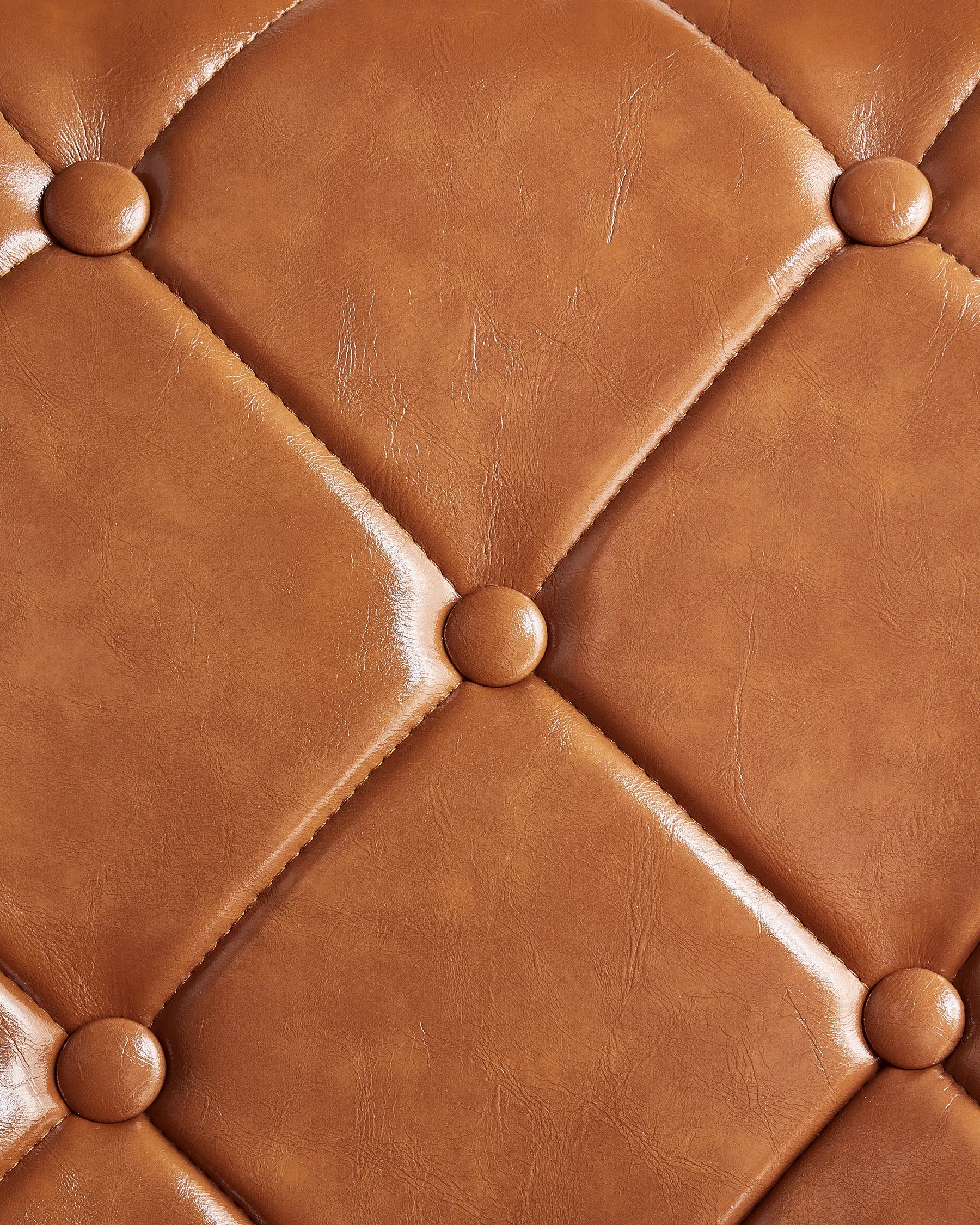 Set of 2 Dining Chairs VALERIE Faux Leather Golden Brown