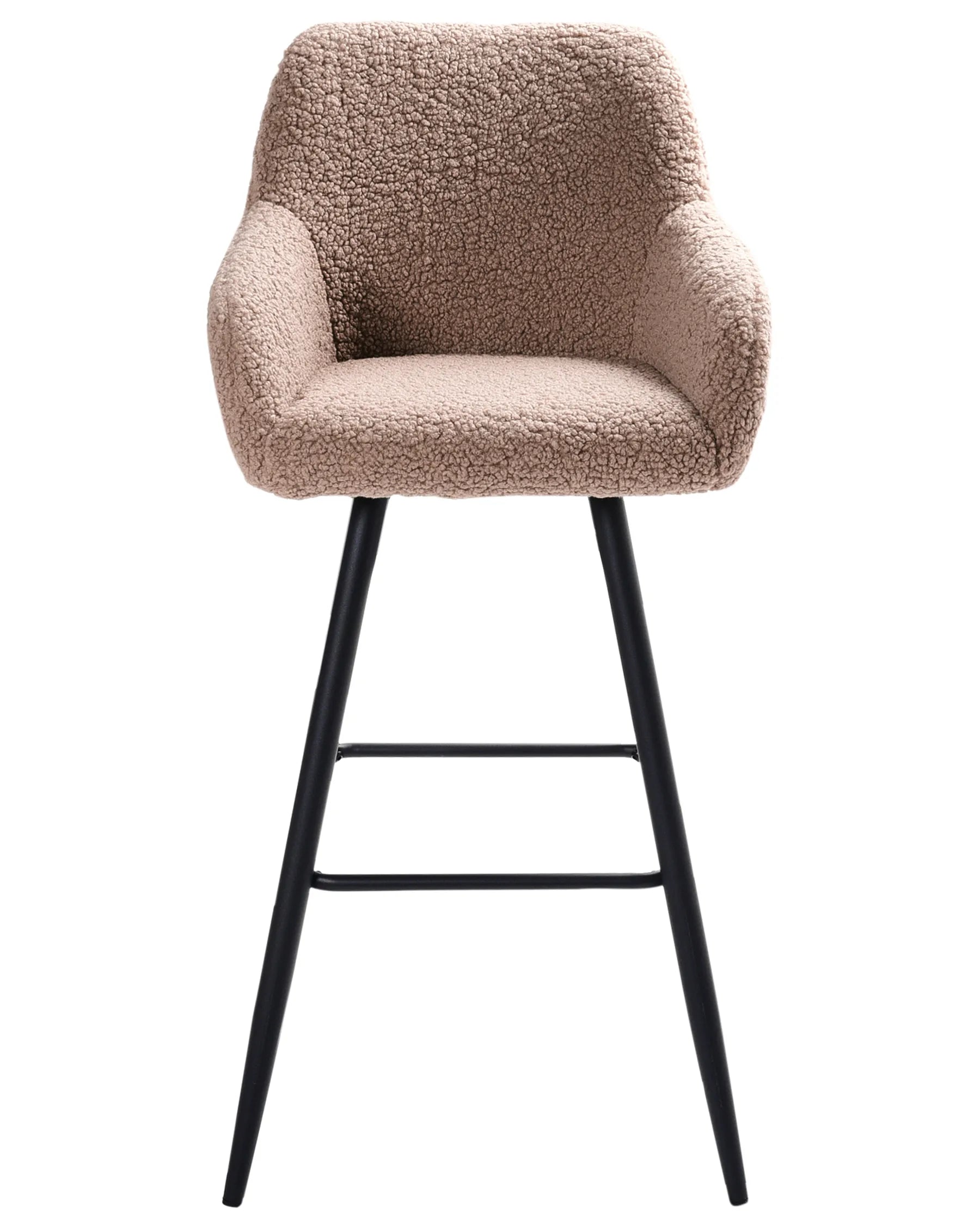 Set of 2 Bar Chairs CASMALIA Boucle Taupe