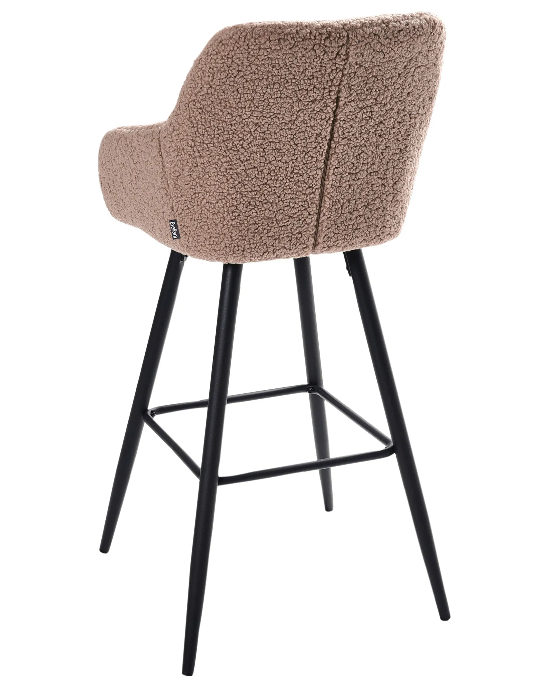 Set of 2 Bar Chairs CASMALIA Boucle Taupe