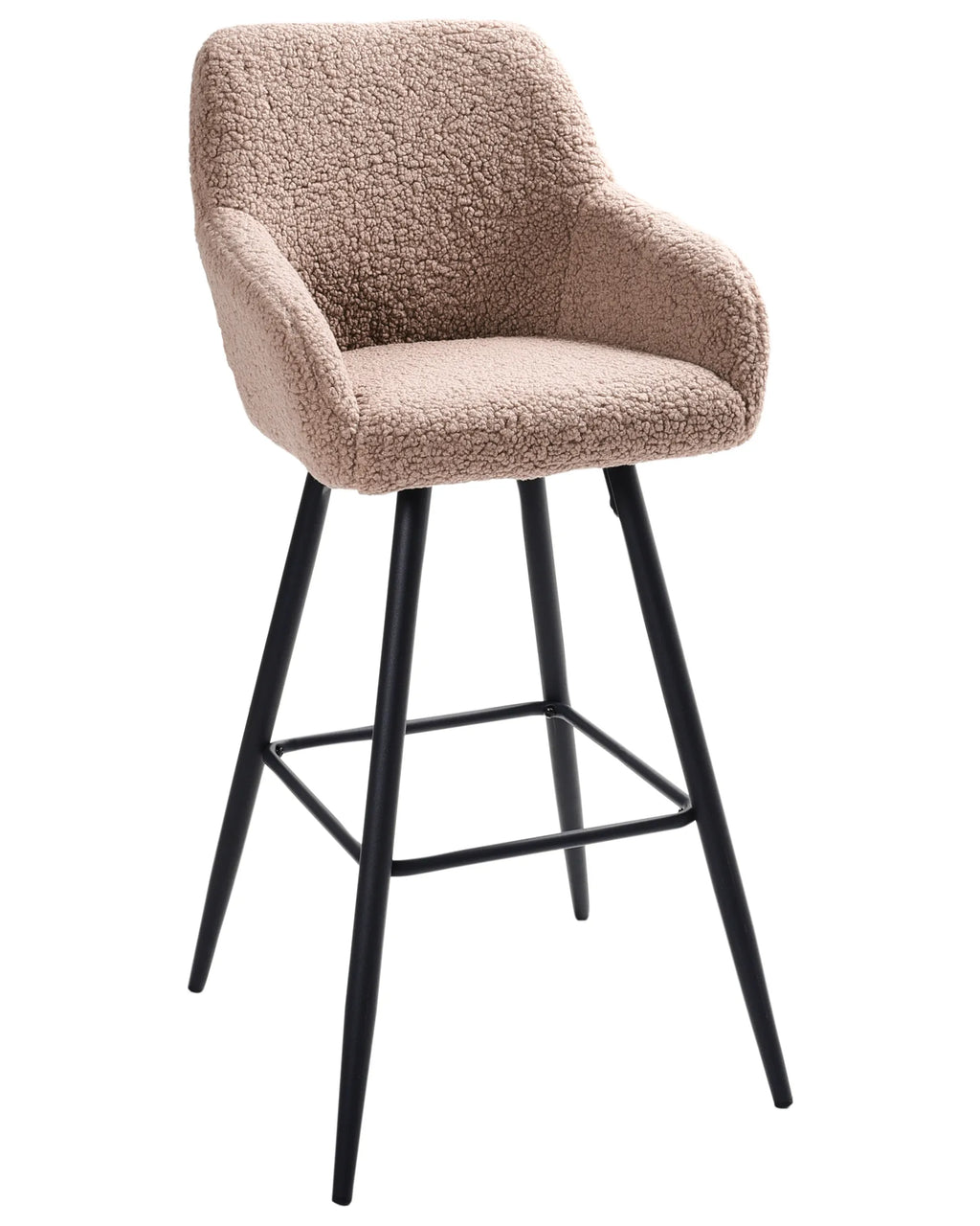 Set of 2 Bar Chairs CASMALIA Boucle Taupe