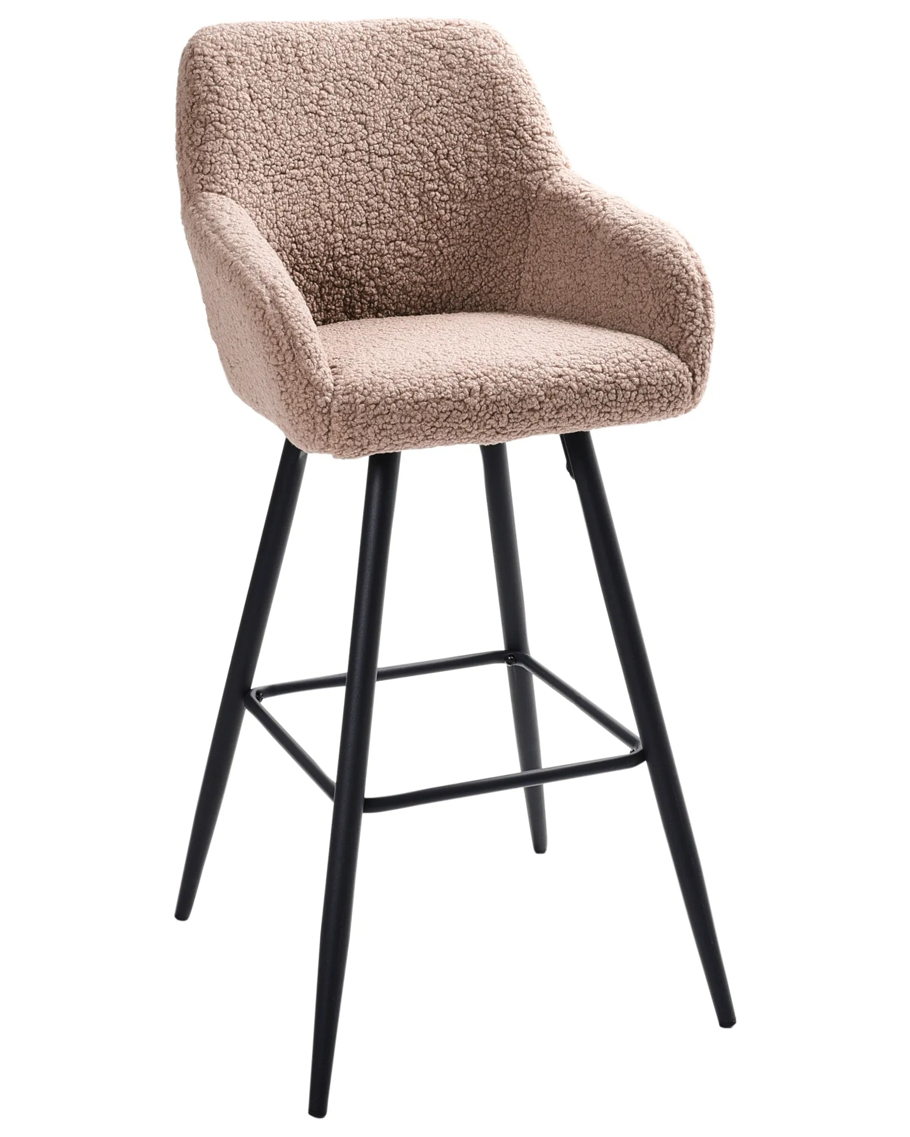 Set of 2 Bar Chairs CASMALIA Boucle Taupe