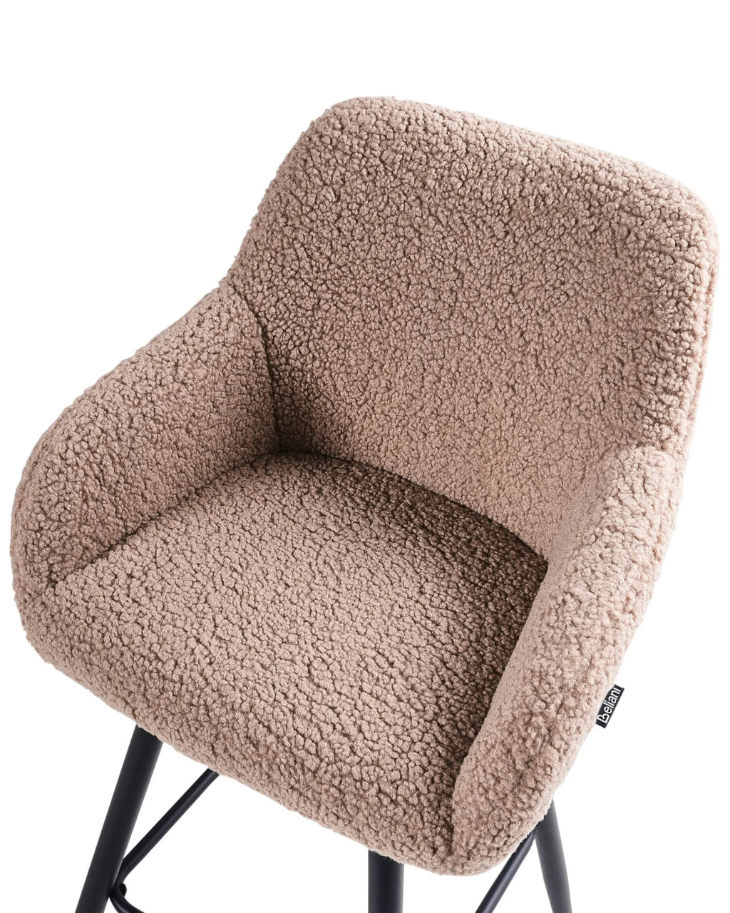 Set of 2 Bar Chairs CASMALIA Boucle Taupe