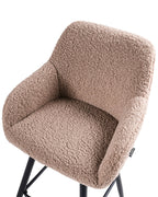 Set of 2 Bar Chairs CASMALIA Boucle Taupe