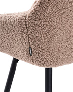 Set of 2 Bar Chairs CASMALIA Boucle Taupe
