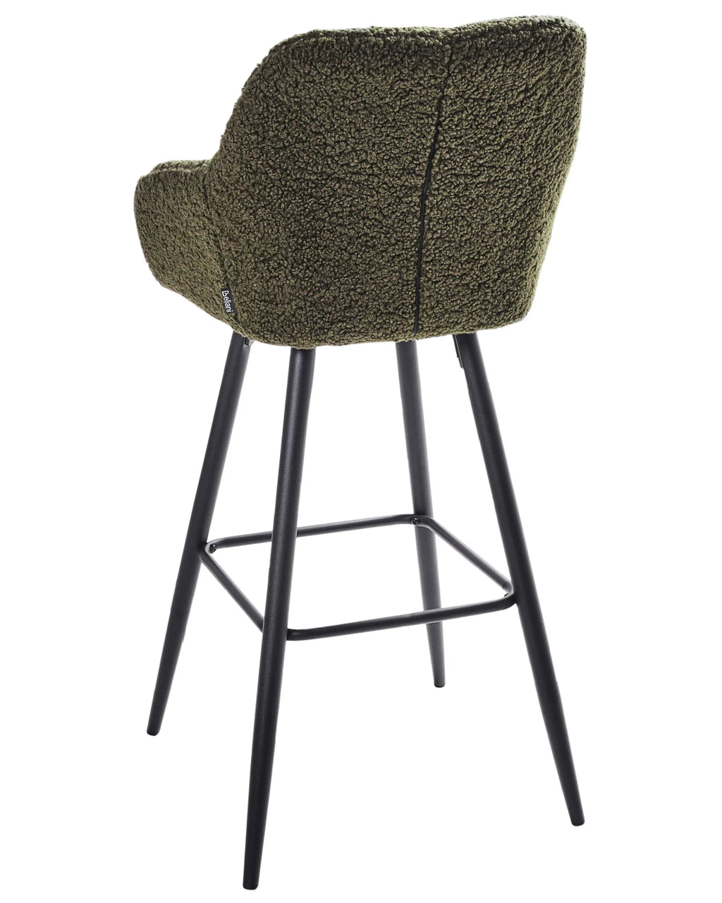 Set of 2 Bar Chairs CASMALIA Boucle Dark Green