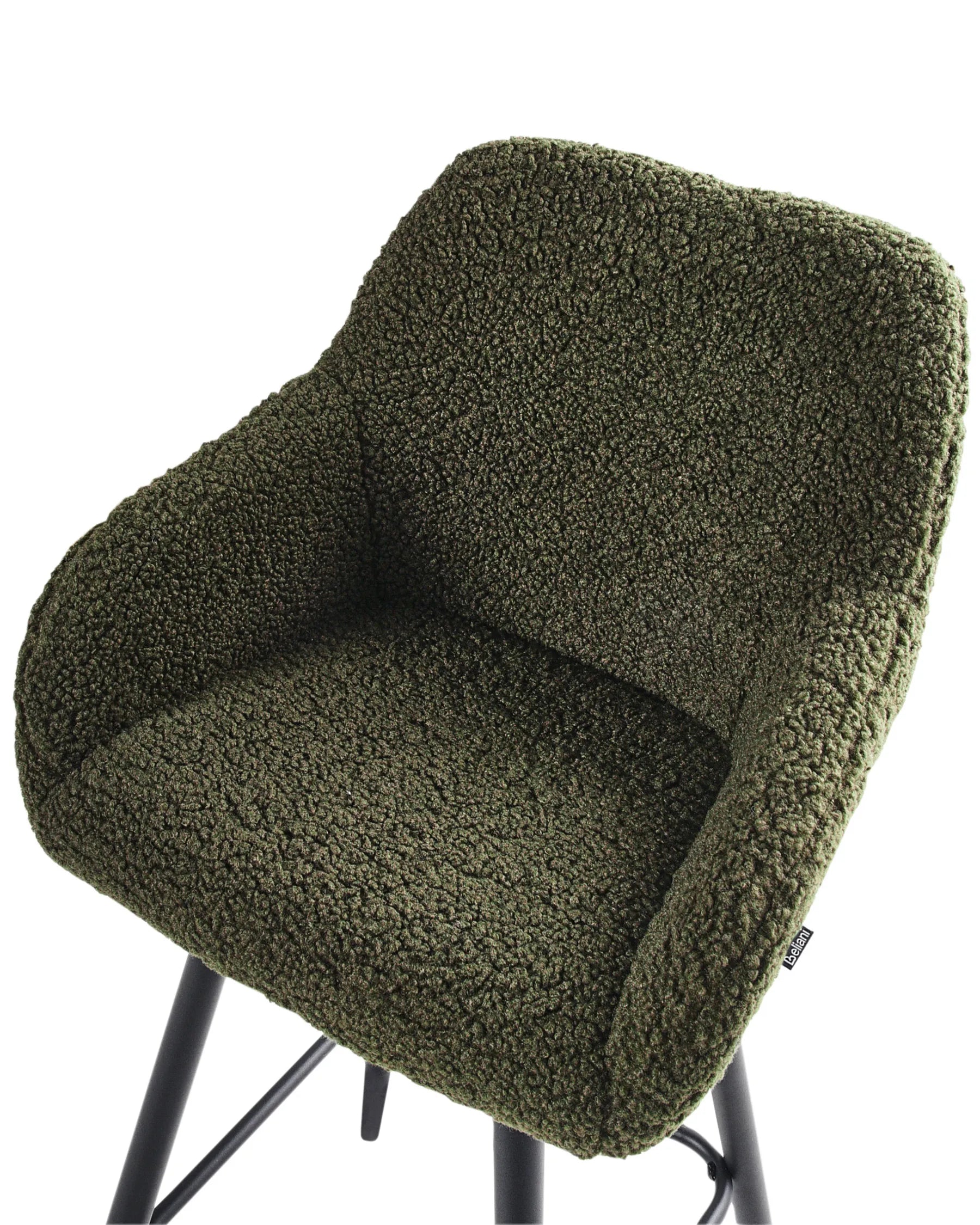 Set of 2 Bar Chairs CASMALIA Boucle Dark Green