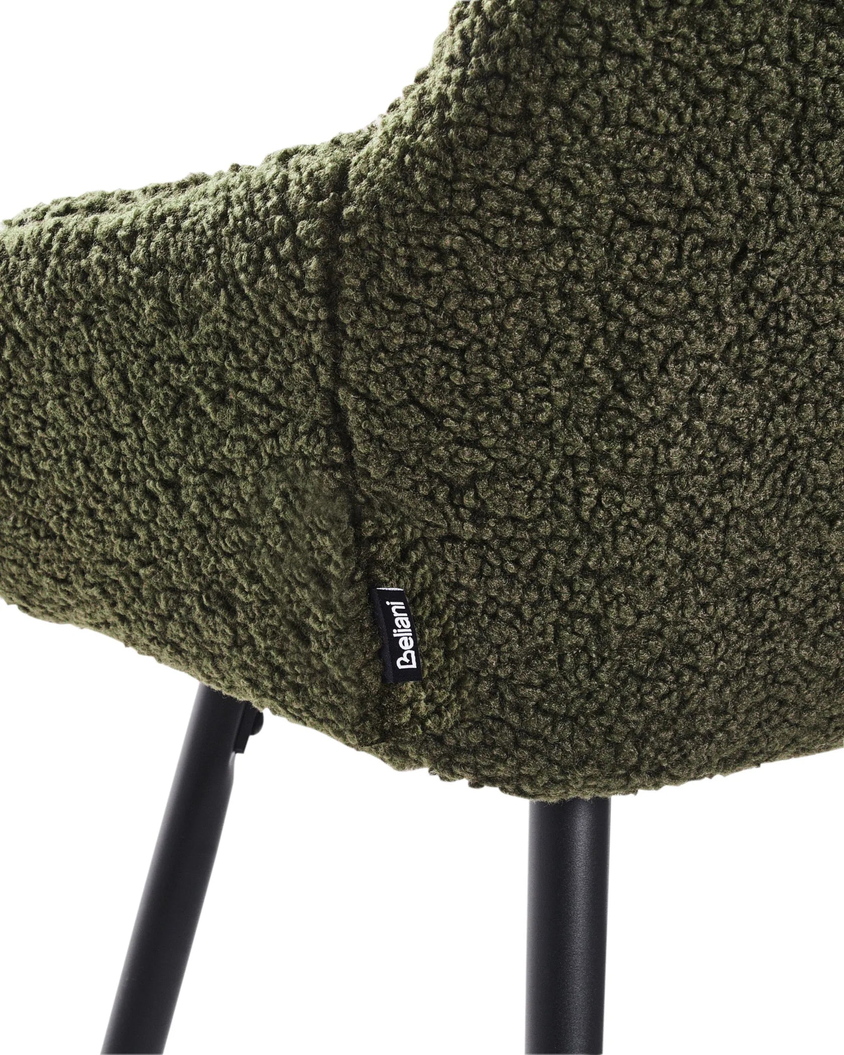 Set of 2 Bar Chairs CASMALIA Boucle Dark Green