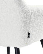 Set of 2 Dining Chairs CASMALIA Boucle Off-White